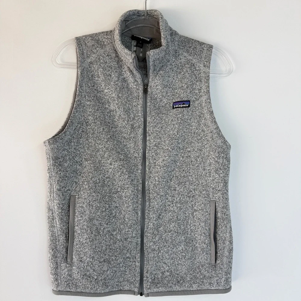 Patagonia Better Sweater Vest Mens Medium Gray Full Zip Fleece 25886 Nickel